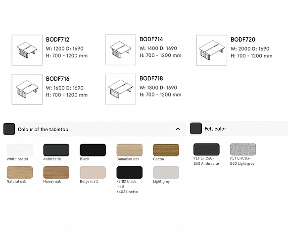 Ogi drive bench E height-adjustable desk